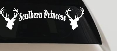 Southern Princess With Deer Hunting Car or Truck Window Vinyl Decal Sticker