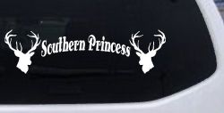 Southern Princess With Deer Hunting Car or Truck Window Decal Sticker