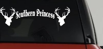 Southern Princess With Deer Hunting Car or Truck Window Vinyl Decal Sticker