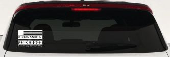 One Nation Under God Lets Keep It That Way American US Flag Christian Car or Truck Window Decal Sticker (White)