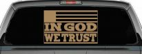 In God We Trust American US Flag Christian Car or Truck Window Decal Sticker (Light Brown)