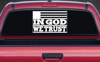 In God We Trust American US Flag Christian Car or Truck Window Decal Sticker
