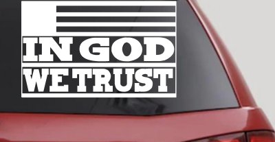 In God We Trust American US Flag Christian Car or Truck Window Vinyl Decal Sticker