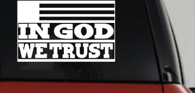 In God We Trust American US Flag Christian Car or Truck Window Vinyl Decal Sticker