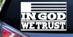 In God We Trust American US Flag Christian Car or Truck Window Decal Sticker