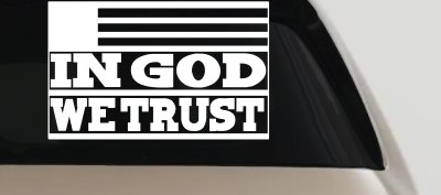 In God We Trust American US Flag Christian Car or Truck Window Vinyl Decal Sticker