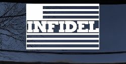 Infidel With American US Flag Military Car or Truck Window Decal Sticker