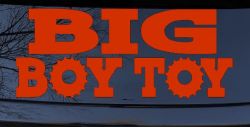 Big Boy Toy Off Road Car or Truck Window Decal Sticker (Orange Red)