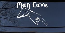 Man Cave Pointing Down Window Lettering Sign Car or Truck Window Decal Sticker