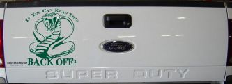 If You Can Read This Back Off Cobra Car or Truck Window Decal Sticker (Dark Green)