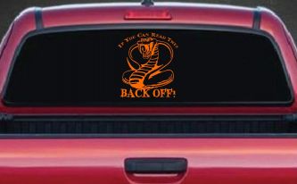 If You Can Read This Back Off Cobra Car or Truck Window Decal Sticker (Orange)