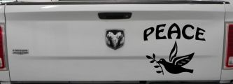 Peace Dove Christian Car or Truck Window Vinyl Decal Sticker (Black)
