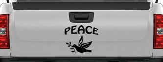 Peace Dove Christian Car or Truck Window Decal Sticker (Black)