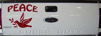 Peace Dove Christian Car or Truck Window Decal Sticker (Burgundy)