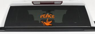 Peace Dove Christian Car or Truck Window Decal Sticker (Orange)
