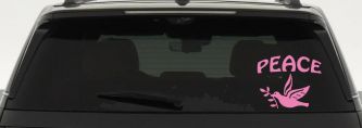 Peace Dove Christian Car or Truck Window Decal Sticker (Pink)