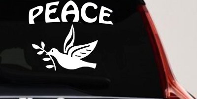 Peace Dove Christian Car or Truck Window Vinyl Decal Sticker