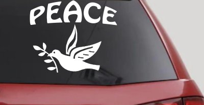 Peace Dove Christian Car or Truck Window Vinyl Decal Sticker