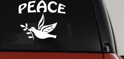 Peace Dove Christian Car or Truck Window Vinyl Decal Sticker