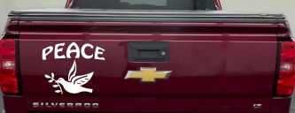 Peace Dove Christian Car or Truck Window Decal Sticker (White)