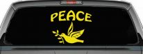 Peace Dove Christian Car or Truck Window Decal Sticker (Yellow)