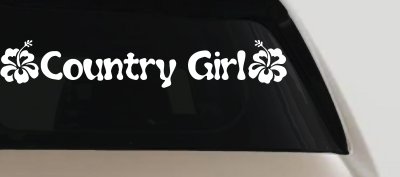 Country Girl With Hibiscus Flowers Car or Truck Window Vinyl Decal Sticker