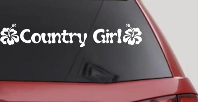Country Girl With Hibiscus Flowers Car or Truck Window Vinyl Decal Sticker