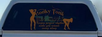 Honky Tonk Badonkadonk Country Car or Truck Window Decal Sticker (Copper)