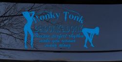 Honky Tonk Badonkadonk Country Car or Truck Window Decal Sticker (Sky Blue)
