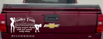 Honky Tonk Badonkadonk Country Car or Truck Window Decal Sticker (White)