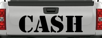 Cash Business Window Lettering Sign Car or Truck Window Decal Sticker (Black)