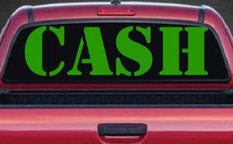 Cash Business Window Lettering Sign Car or Truck Window Decal Sticker (Lime)