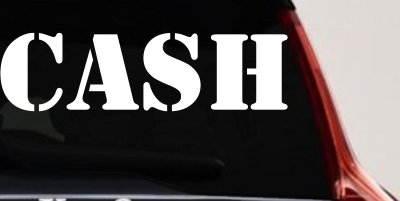 Cash Business Window Lettering Sign Car or Truck Window Vinyl Decal Sticker