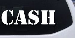 Cash Business Window Lettering Sign Car or Truck Window Decal Sticker