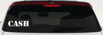 Cash Business Window Lettering Sign Car or Truck Window Decal Sticker (White)