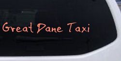 Great Dane Taxi Car or Truck Window Vinyl Decal Sticker (Coral)