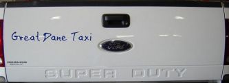Great Dane Taxi Car or Truck Window Decal Sticker (Navy)