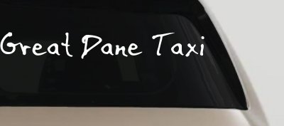 Great Dane Taxi Car or Truck Window Vinyl Decal Sticker