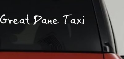 Great Dane Taxi Car or Truck Window Vinyl Decal Sticker