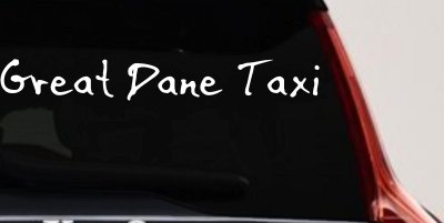 Great Dane Taxi Car or Truck Window Vinyl Decal Sticker