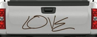 Love Car or Truck Window Decal Sticker (Brown)