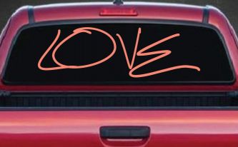 Love Car or Truck Window Decal Sticker (Coral)