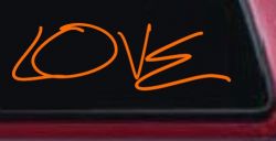 Love Car or Truck Window Decal Sticker (Orange)