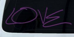 Love Car or Truck Window Decal Sticker (Violet)