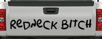 Redneck Bitch Funny Country Car or Truck Window Decal Sticker (Black)