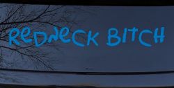 Redneck Bitch Funny Country Car or Truck Window Decal Sticker (Sky Blue)