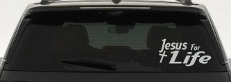 Jesus For Life Christian Car or Truck Window Vinyl Decal Sticker (Light Gray)
