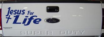 Jesus For Life Christian Car or Truck Window Decal Sticker (Navy)