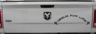 Jesus For Life Christian Car or Truck Window Decal Sticker (Black)