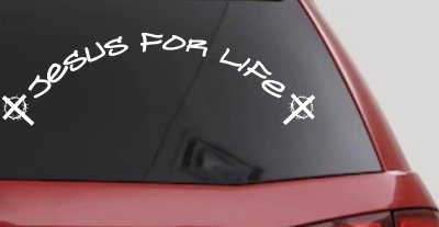 Jesus For Life Christian Car or Truck Window Vinyl Decal Sticker